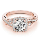 Lab Grown Round Diamond Halo Engagement Ring