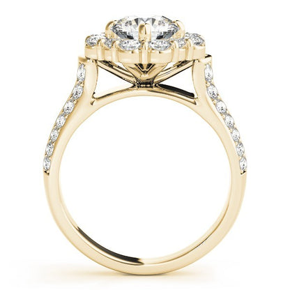 Lab Grown Round Cut Diamond Halo Engagement Ring