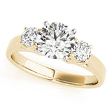 Classic Round Diamond 3 Stone Engagement Ring Platinum Lab Grown