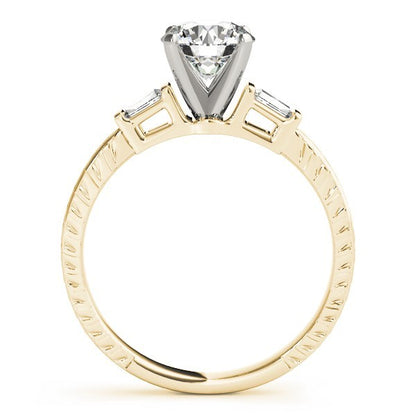 Lab-Grown Round Cut Diamond Trilogy Engagement Ring In Platinum 2CT DE/VS