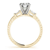 Lab-Grown Round Cut Diamond Trilogy Engagement Ring In Platinum 2CT DE/VS