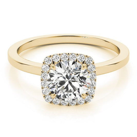 Lab Grown Round Diamond Halo Engagement Ring 