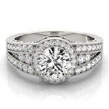 Lab Grown Round Diamond Halo Engagement Ring