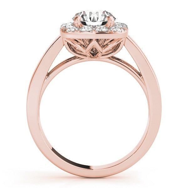 Lab Grown Round Cut Diamond Halo Engagement Ring