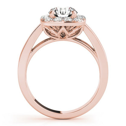 Lab Grown Round Cut Diamond Halo Engagement Ring