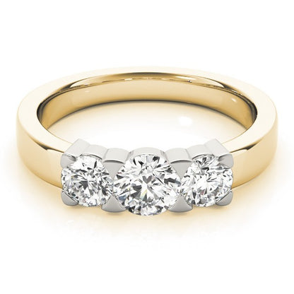 Platinum Lab Grown Round Diamond Trilogy Engagement Ring