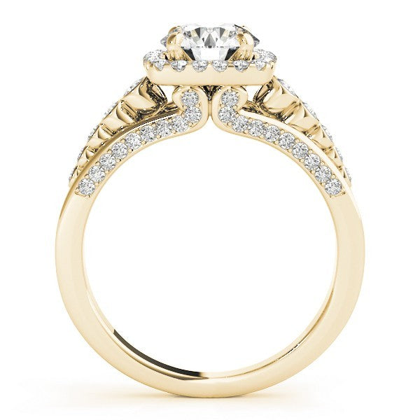 Lab Grown Round Diamond Halo Engagement Ring