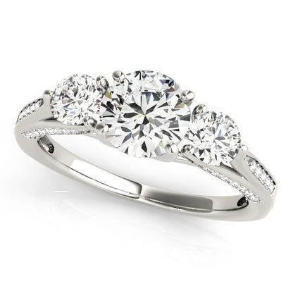 2.00Ct Lab Grown Round Diamond Trilogy Engagement Ring Platinum