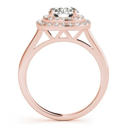 2.00Ct Lab Grown Round Diamond Halo Engagement Ring 18K Yellow Gold