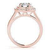 2.00Ct Lab Grown Round Diamond Halo Engagement Ring 18K Yellow Gold