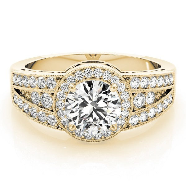 Lab Grown Round Diamond Halo Engagement Ring