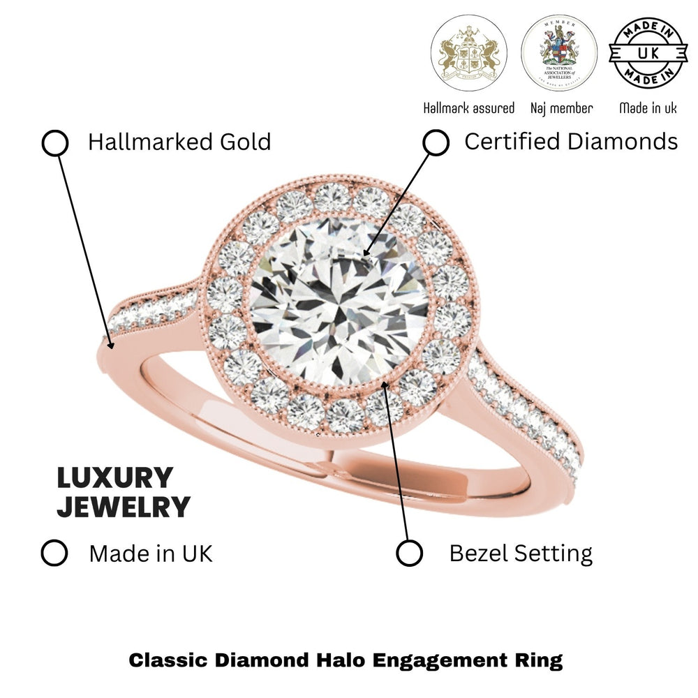 Lab-Grown Diamond Halo Engagement Ring 