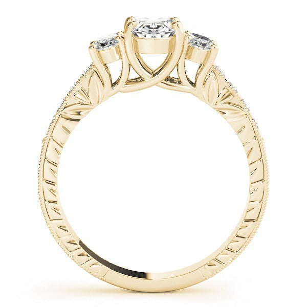 Lab Grown Oval Cut Diamond Trilogy Engagement Ring Platinum In 2.00ct DE/VS