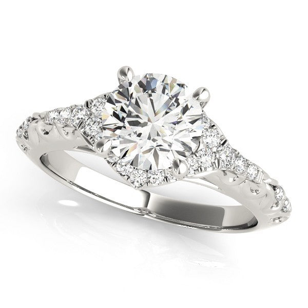 Lab Grown Round Diamond Halo Engagement Ring