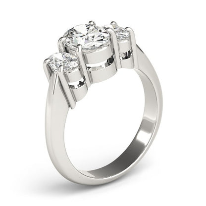 Lab-Grown Oval Diamond 3 Stone Engagement Ring – 18K Rose Gold