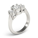 Lab-Grown Oval Diamond 3 Stone Engagement Ring – 18K Rose Gold