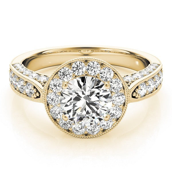 Lab Grown Round Diamond Halo Engagement Ring
