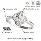 Lab-Grown Diamond Halo Engagement Ring