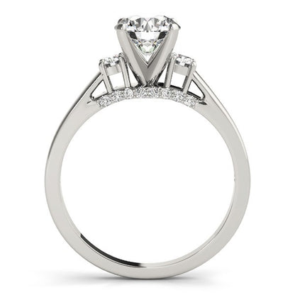 Round Cut Lab Diamond Trilogy Engagement Ring Platinum