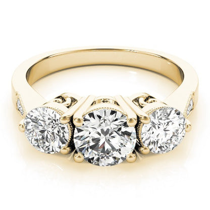 2.00Ct Lab Grown Round Diamond 3 Stone Engagement Ring Platinum