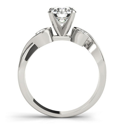 Platinum Round Diamond Designer Trilogy Engagement Ring  - DE/VS 2Ct Lab Grown