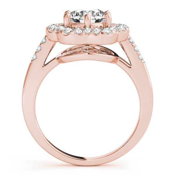 Lab Grown Round Diamond Halo Engagement Ring