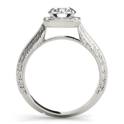 Lab Grown Round Diamond Halo Engagement Ring