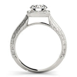 Lab Grown Round Diamond Halo Engagement Ring