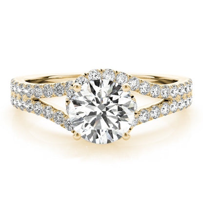 Lab Grown Round Diamond Halo Engagement Ring 18K White Gold