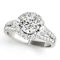 Lab Grown Round Diamond Halo Engagement Ring