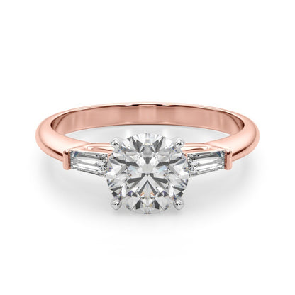 Lab-Grown Round Cut Diamond 3 Stone Engagement Ring 950 Platinum