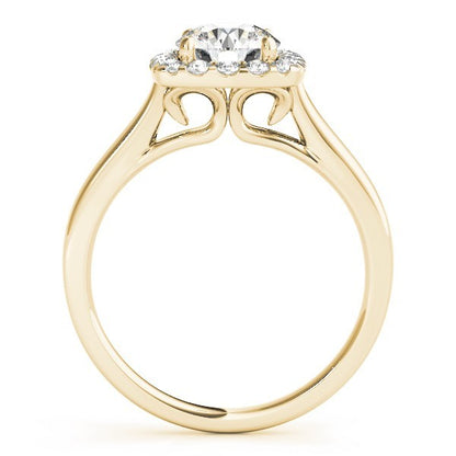 Lab Grown Round Diamond Halo Engagement Ring