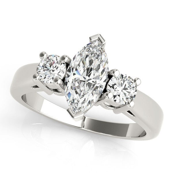 2.00Ct DE/VS Marquise Lab-Grown Diamond 3 Stone Engagement Ring Platinum