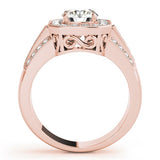 Lab Grown Round Diamond Halo Engagement Ring