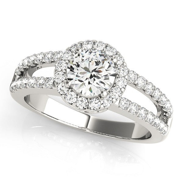 Lab Grown Round Diamond Halo Engagement Ring 