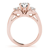 2.00 Ct Lab Grown 3 Stone With Side Halo Diamond Engagement Ring Platinum