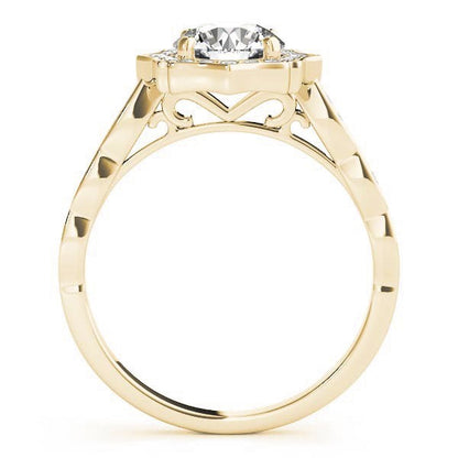 Lab Grown Round Diamond Halo Engagement Ring 