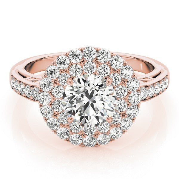 Lab Grown Round Cut Diamond Halo Engagement Ring