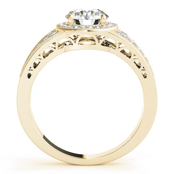 Lab Grown Round Diamond Halo Engagement Ring