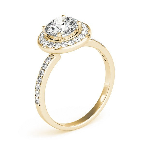 Lab Grown Round Diamond Halo Engagement Ring 