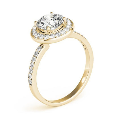 Lab Grown Round Diamond Halo Engagement Ring 