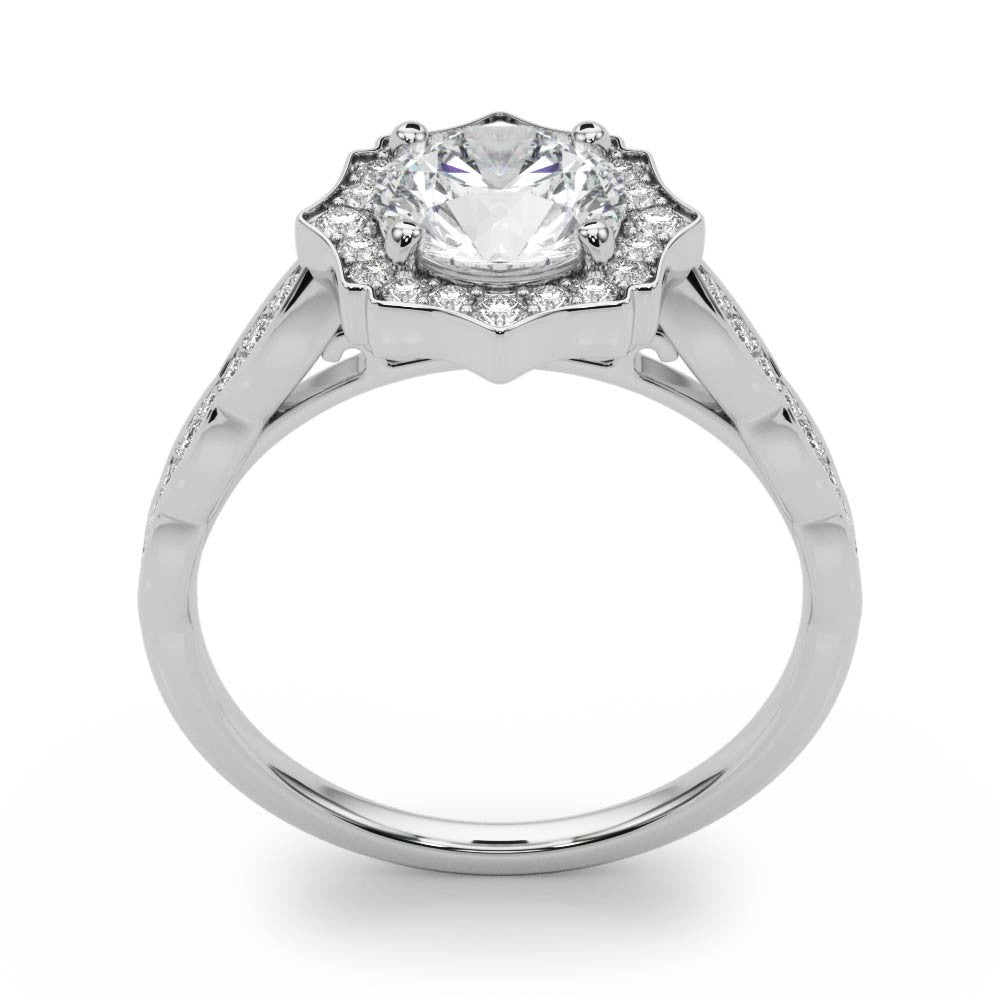 Lab Grown Round Diamond Halo Engagement Ring 