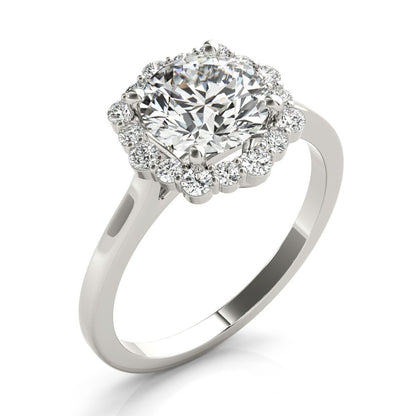 Lab-Grown Diamond Halo Engagement Ring in Platinum