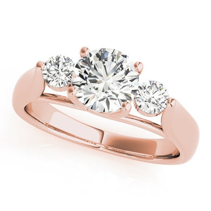 0.50Ct - 2.00Ct Lab Grown Round Diamond 3 Stone Engagement Ring Platinum
