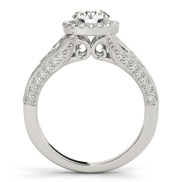 Lab Grown Round Diamond Halo Engagement Ring