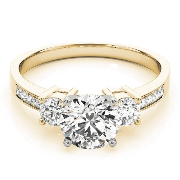 0.50Ct To 2.00Ct Lab Grown Round Diamond 3 Stone Engagement Ring Platinum