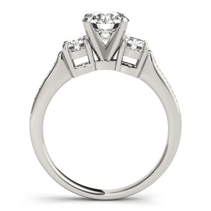 0.50Ct To 2.00Ct Lab Grown Round Diamond 3 Stone Engagement Ring Platinum