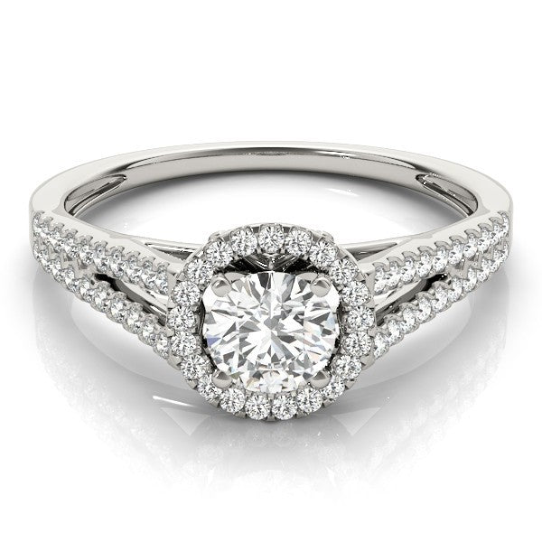 Lab Grown Round Cut Diamond Halo Engagement Ring