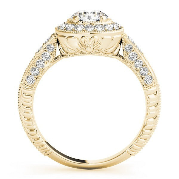 Lab Grown Round Diamond Halo Engagement Ring