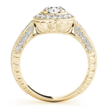 Lab Grown Round Diamond Halo Engagement Ring